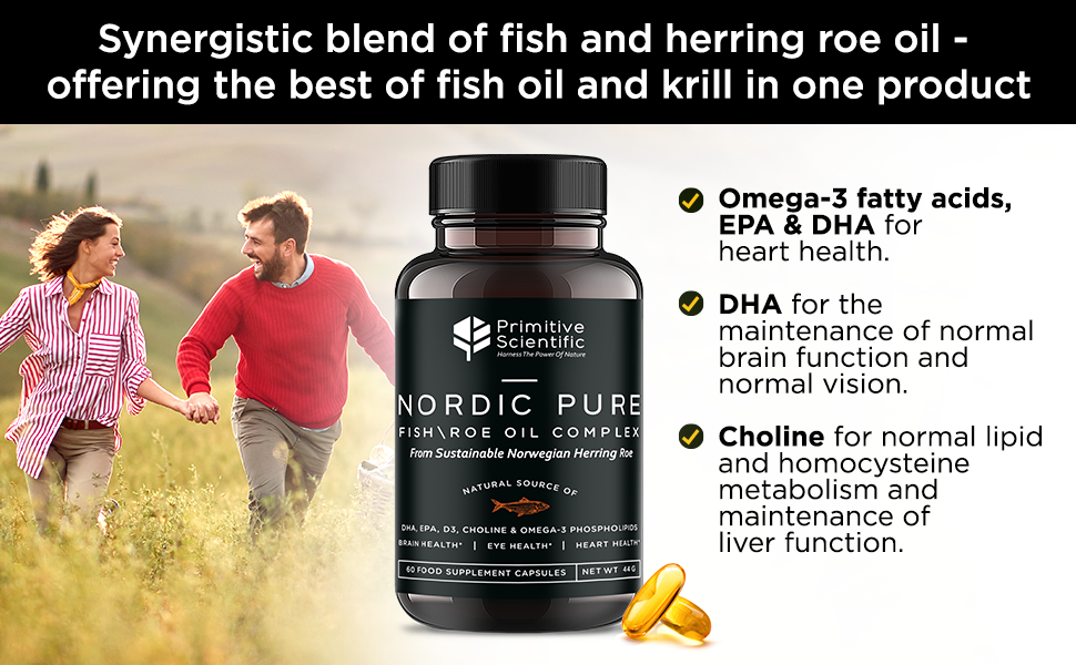 Nordic Pure Fish \ Roe Oil Complex (60 Fish Oil Capsules)