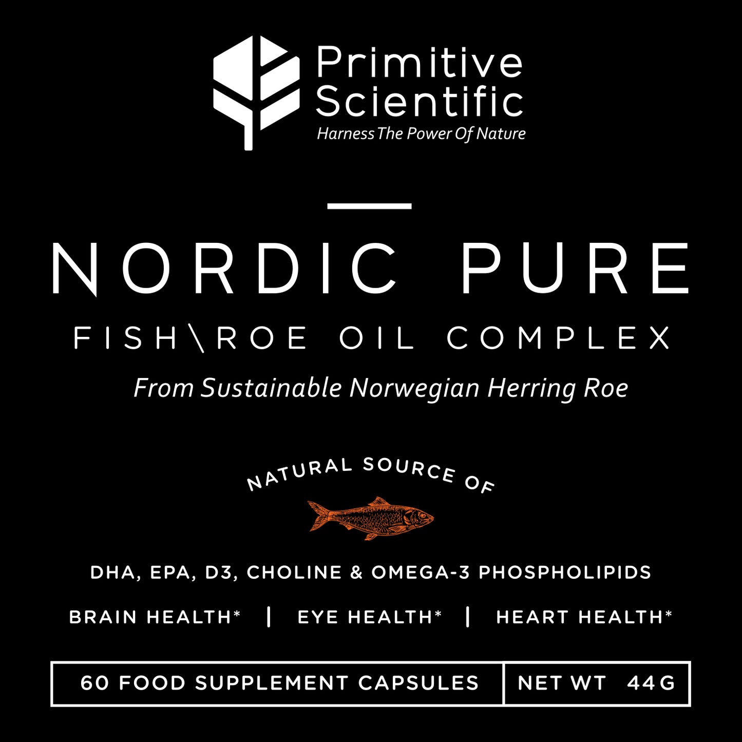 Nordic Pure Fish \ Roe Oil Complex (60 Fish Oil Capsules)